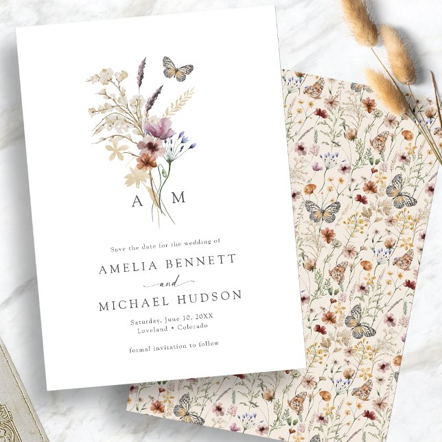 Elegant Boho Mit Monogramm Save The Date (Elegant Boho Monogrammed Save The Date
)