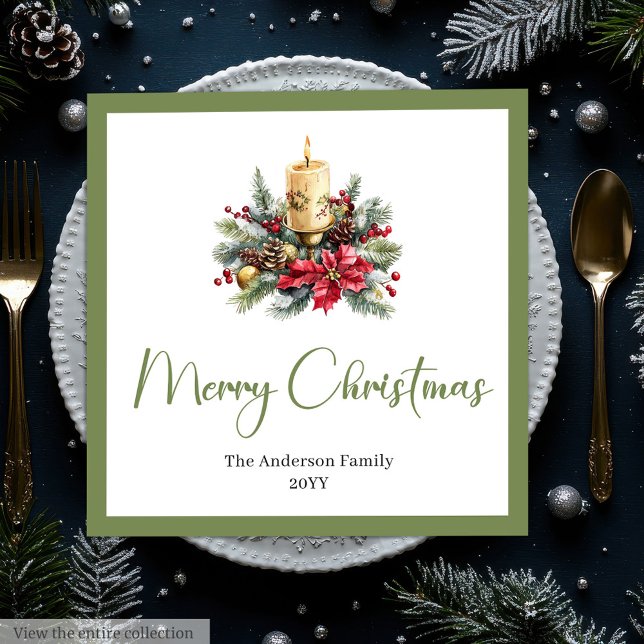 Elegant Boho Neutral Colors Christmas Wreath  Serviette (Elegant Boho Neutral Colors Christmas Wreath Napkins)