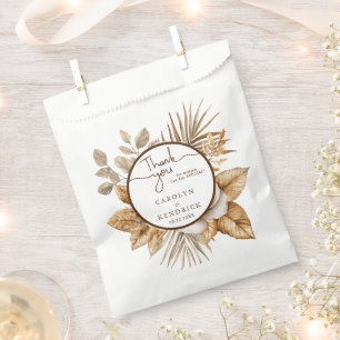 Elegant Boho Neutral Floral Wedding Vielen Dank Geschenktütchen