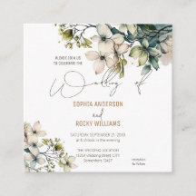 Elegant Boho Niedliche Wildblume Hochzeitskarte Fl