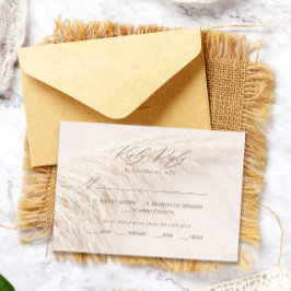 Elegant Boho Pampas Grass RSVP Karte