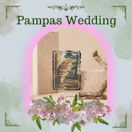 Elegant Boho Pampas Grass Wedding Einladung