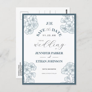 Elegant Boho Pansy Botanical Save the Date Postkarte