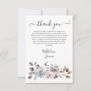 Elegant Boho Pastel Blooms Floral Baby Shower Dankeskarte
