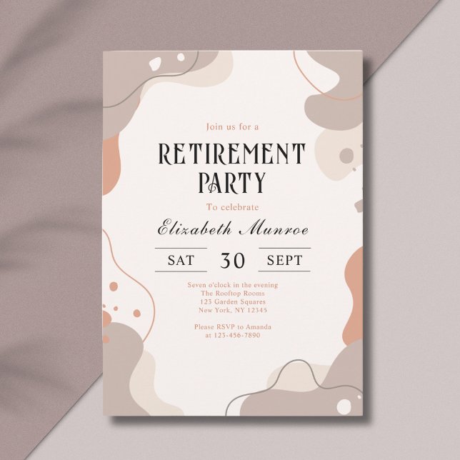 Elegant Boho Pastel Retirement Party Einladung (Von Creator hochgeladen)