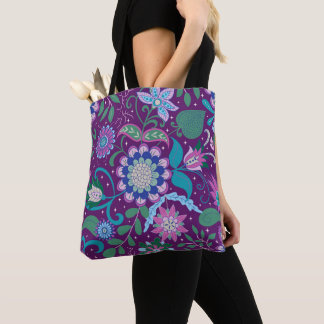 Elegant Boho Purple Floral  