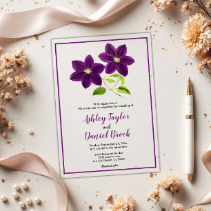 Elegant Boho Purple Flowers Summer Floral Wedding Acryleinladungen