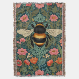 Elegant boho retro bumblebee spring florals  decke