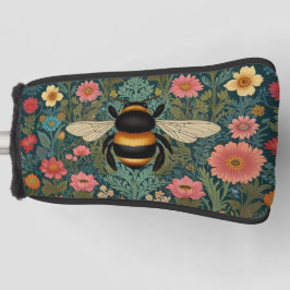 Elegant boho retro bumblebee spring florals  golf headcover