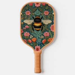 Elegant boho retro bumblebee spring florals  pickleball schläger