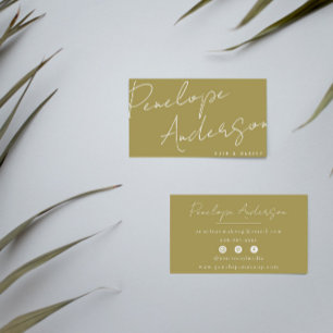 Elegant Boho Sage Green Chic Minimalistisch Modern Visitenkarte