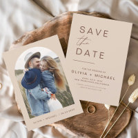 Elegant Boho Save the Date Foto Minimalistisch