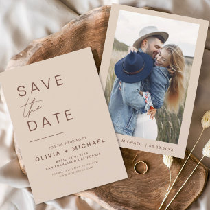 Elegant Boho Save the Date Foto Minimalistisch