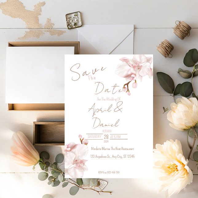Elegant Boho Save the Date Soft Pink Orchid (Von Creator hochgeladen)