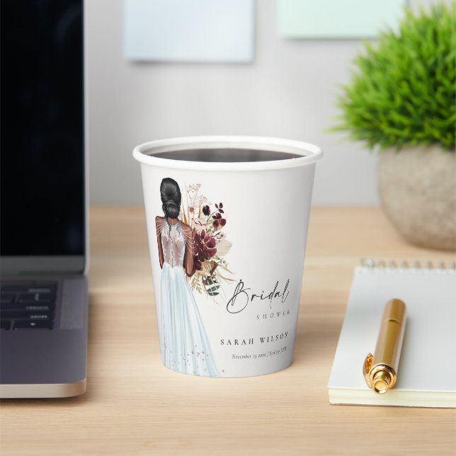 Elegant Boho Sky Blue Wedding Gown Brautparty Pappbecher (InSitu)