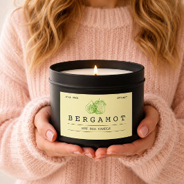 Elegant Boho Soft Green Bergamot Candle Labels Rechteckiger Aufkleber