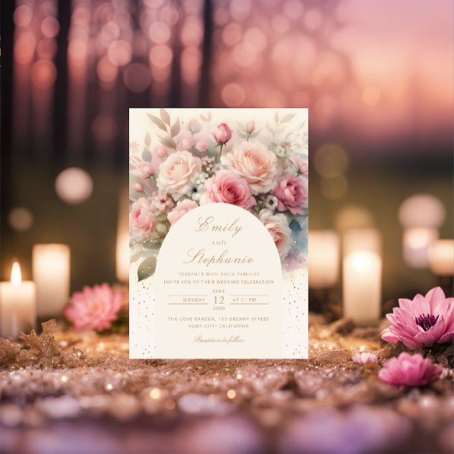 Elegant Boho Spring Blush Floral Wedding Einladung (Von Creator hochgeladen)