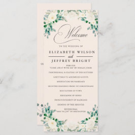 Elegant Boho Summer Elfenbeinblüte Hochzeit Programm