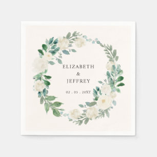 Elegant Boho Summer Elfenbeinblüte Hochzeit Serviette