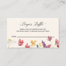 Elegant Boho Summer Wildblumen Diaper Raffle Begleitkarte