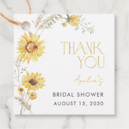 Elegant Boho Sunflower Brautparty Vielen Dank Geschenkanhänger