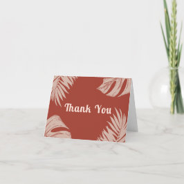 Elegant Boho Tropical Blätter Baby Shower Dankeskarte