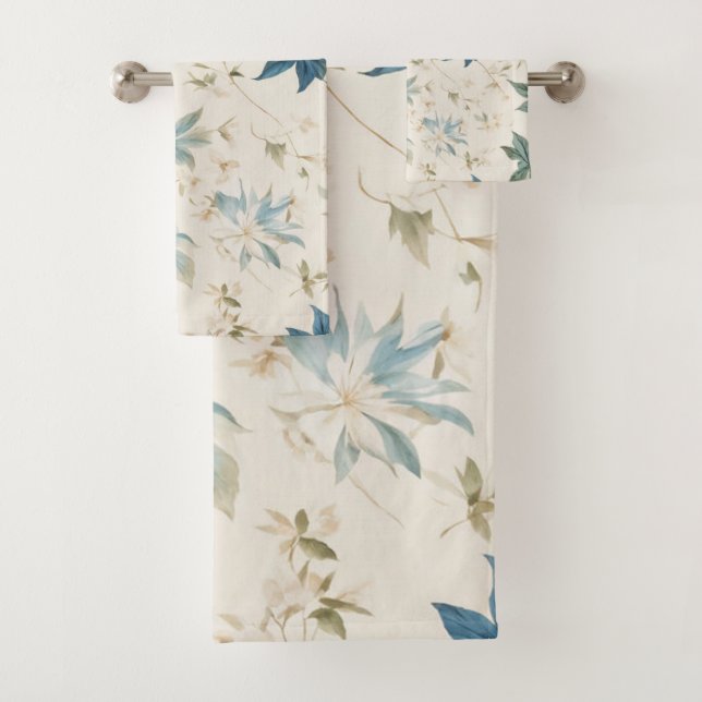 Elegant Boho Vintag Maple Blätter Blumenmuster Badhandtuch Set (Insitu)