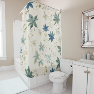 Elegant Boho Vintag Maple Blätter Blumenmuster Duschvorhang