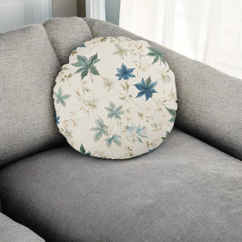Elegant Boho Vintag Maple Blätter Blumenmuster Rundes Kissen