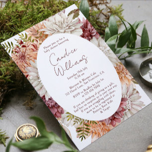 Elegant Boho Watercolor Floral Couples Baby Shower Einladung