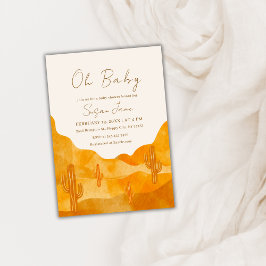 Elegant Boho Watercolor Wüste Cactus Baby Shower Einladung