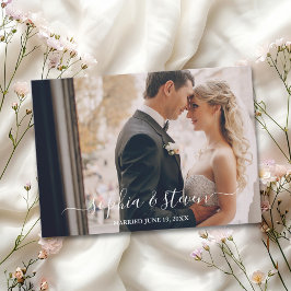 Elegant Boho Wedding with Beige & Yellow Flowers Dankeskarte