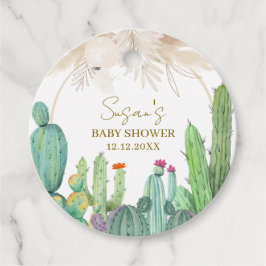 Elegant Boho Western Cactus Arch Baby Shower Geschenkanhänger