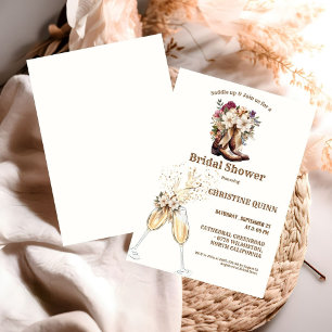 Elegant Boho Western Cowboy Bridal Shower Einladung