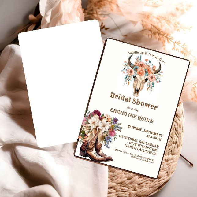 Elegant Boho Western Cowboy Bridal Shower Einladung (Von Creator hochgeladen)