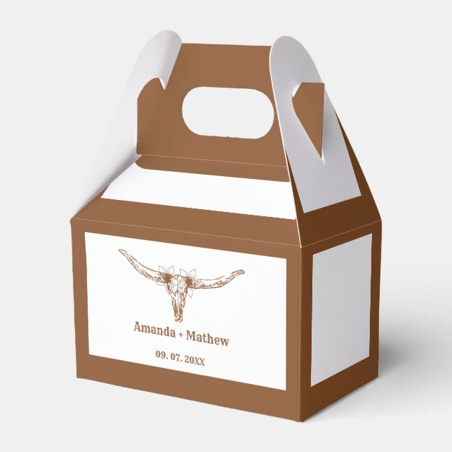 Elegant Boho Western Cowboy Wedding Geschenkschachtel (Vorderseite)