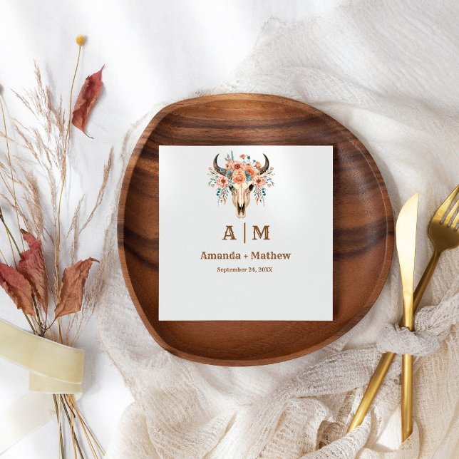 Elegant Boho Western Cowboy Wedding Serviette (Von Creator hochgeladen)