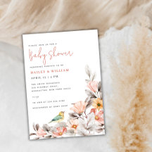 Elegant Boho Wildblume Baby Shower