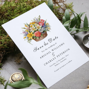 Elegant Boho Wildblume Bloom Save the Date
