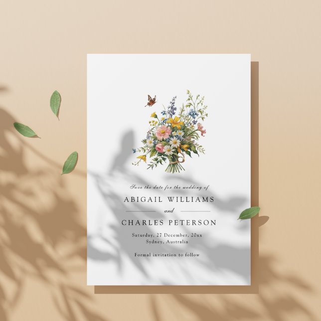 Elegant Boho Wildblume Bloom Save the Date (Von Creator hochgeladen)