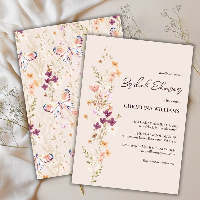 Elegant Boho Wildblume Brautparty Einladung (Von Creator hochgeladen)