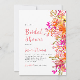 Elegant Boho Wildblume Bridal Dusche Einladung