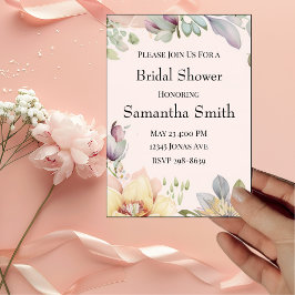 Elegant BOHO Wildblume Bridal Dusche Einladung