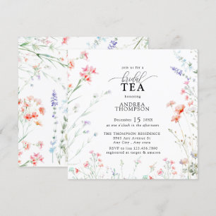 Elegant Boho Wildblume Floral Bridal Tea Einladung