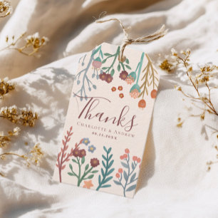 Elegant Boho Wildblume Gastgeschenk Hochzeit Geschenkanhänger