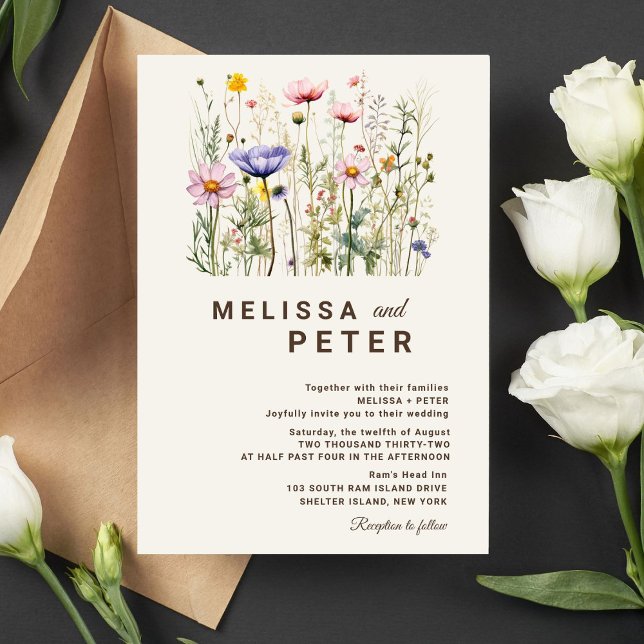 Elegant Boho Wildblume Hochzeit Einladung (Von Creator hochgeladen)