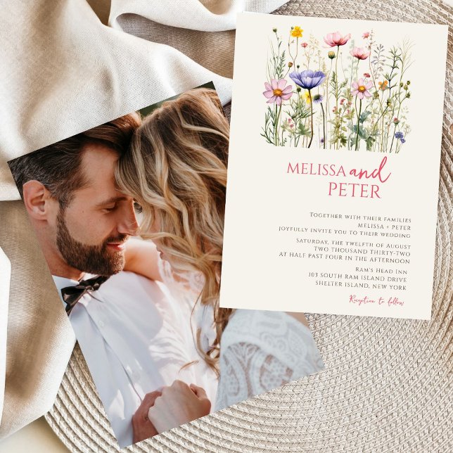 Elegant Boho Wildblume Hochzeit Einladung (Von Creator hochgeladen)