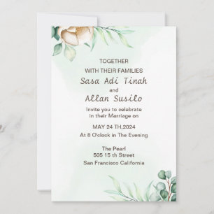 Elegant Boho Wildblume Hochzeit Einladung