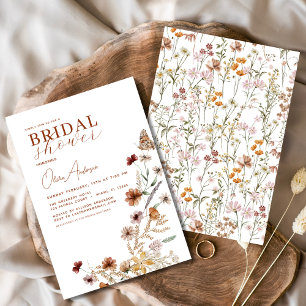 Elegant Boho Wildblume Meadow Brautparty Einladung