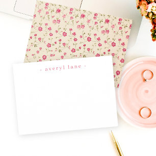 Elegant Boho Wildblume Personalisiert Stationery Mitteilungskarte